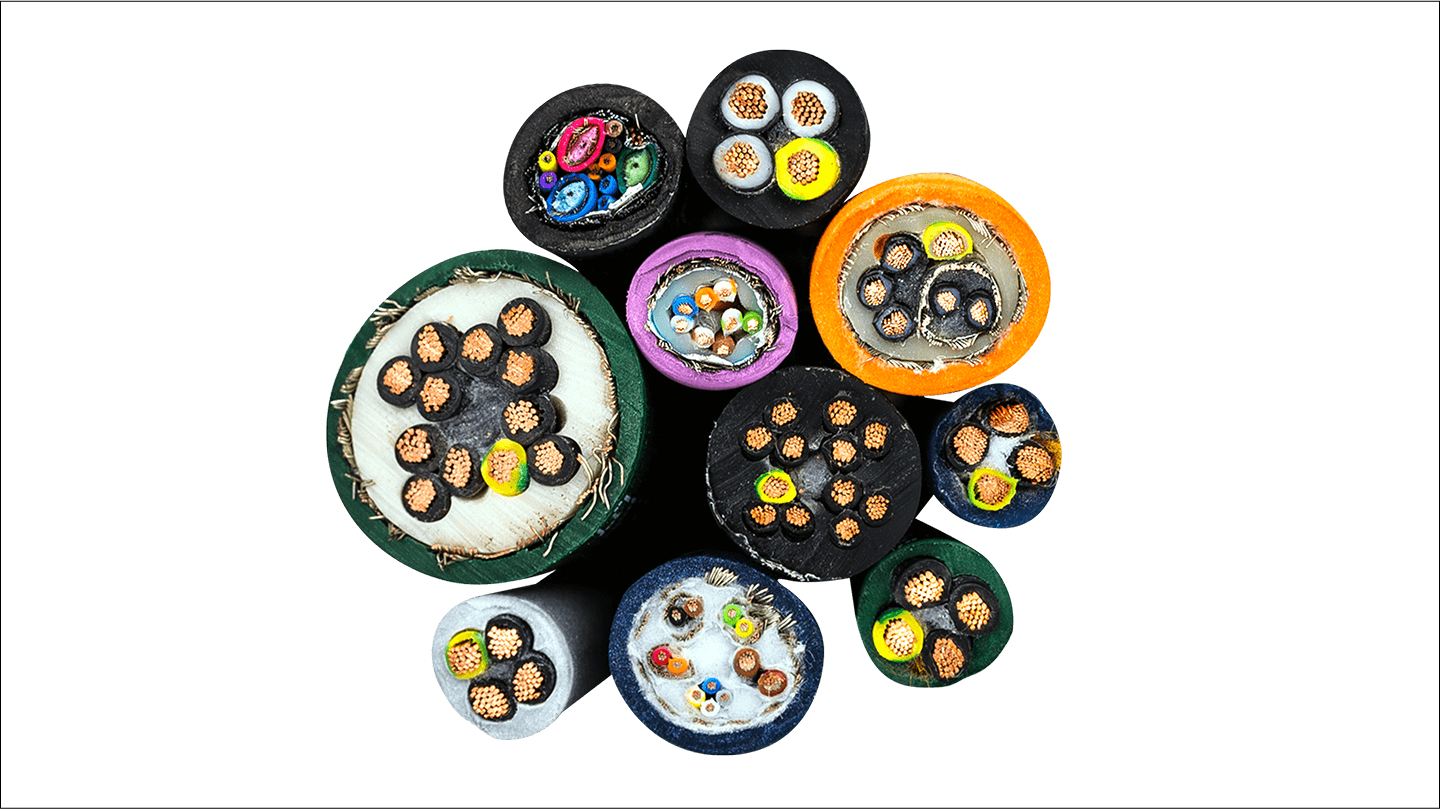 Image: Cross-section of electrical cables.